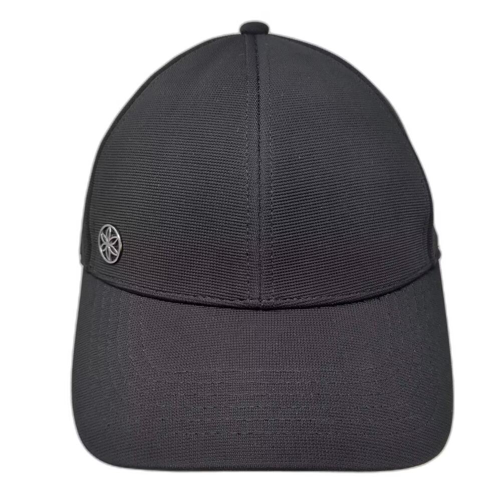 Gaiam Baseball Cap Black Silver OS Adjustable Perforated Performance Logo Hat